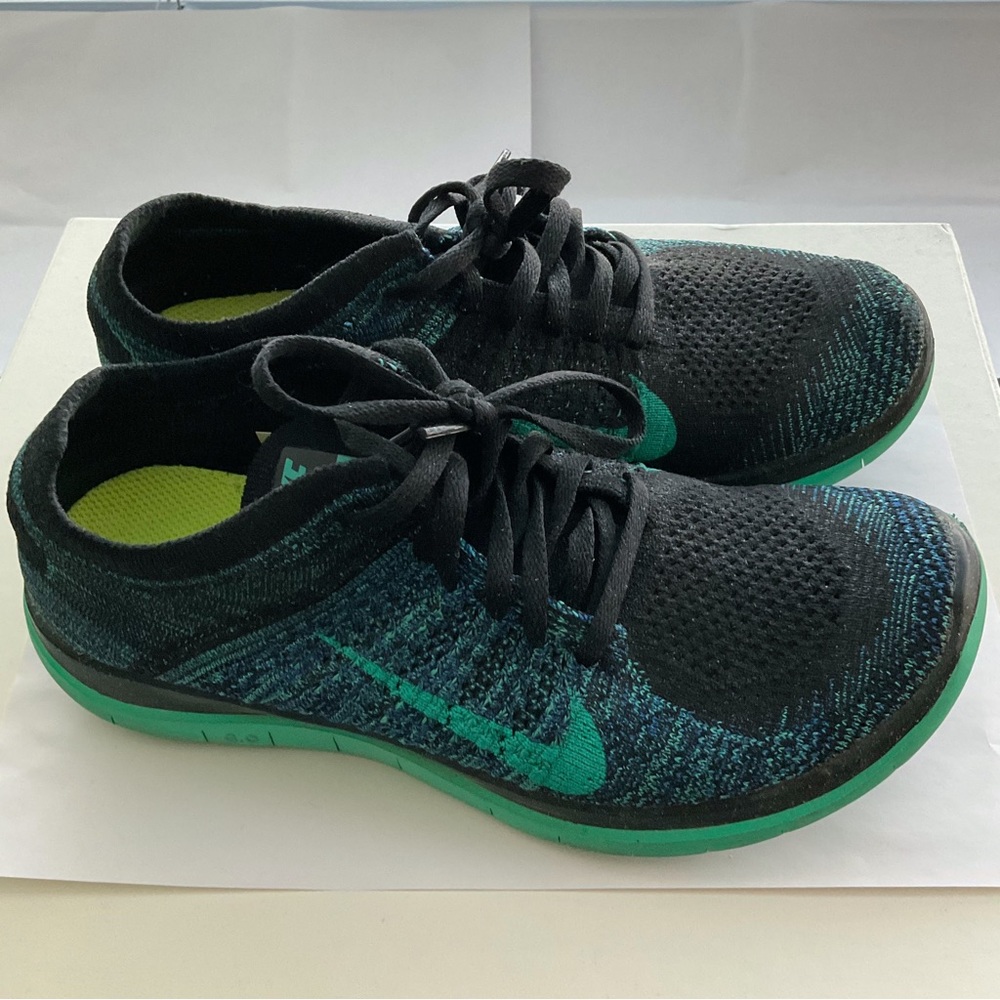 Nike Blue Green Flyknit Free Run 4.0